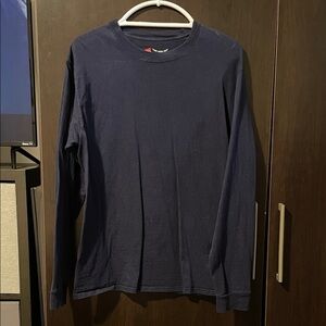 Hanes Men's Long Sleeve Tee in Deep Navy